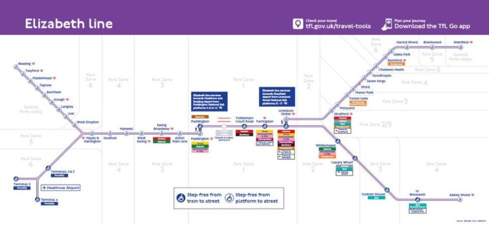  Elizabeth train line from Paddington to Whitechapel, London