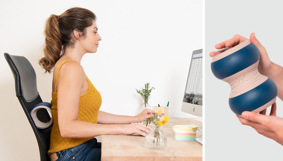 Loop is a versatile massage tool that can be used while you're sat working at a desk