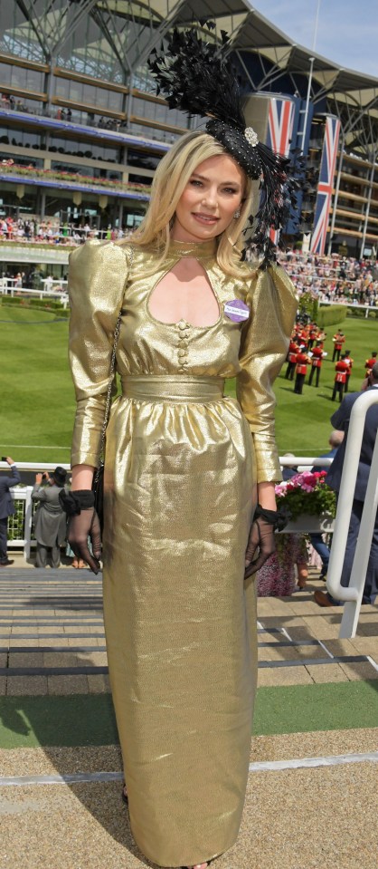 Georgia Toffolo was dressed in black and gold as Ascot today