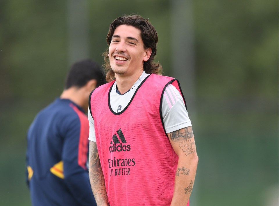 Bellerin was all smiles in Arsenal training