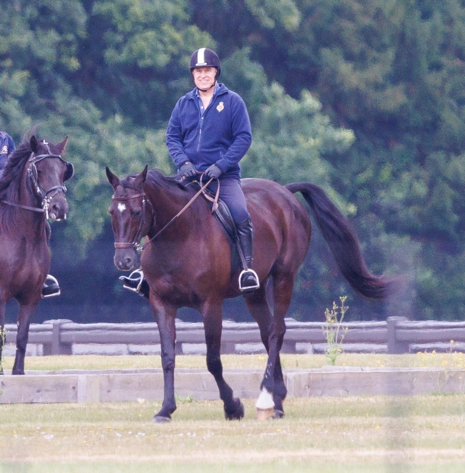 Andrew was out riding on the Windsor Estate this morning