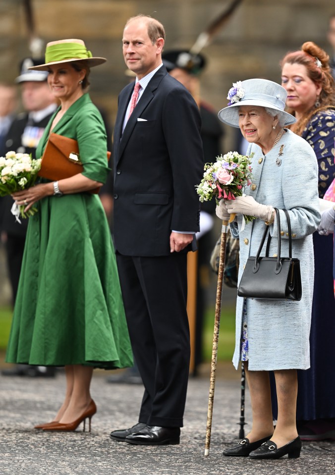 The Queen was joined by her youngest son Prince Edward and his wife Sophie