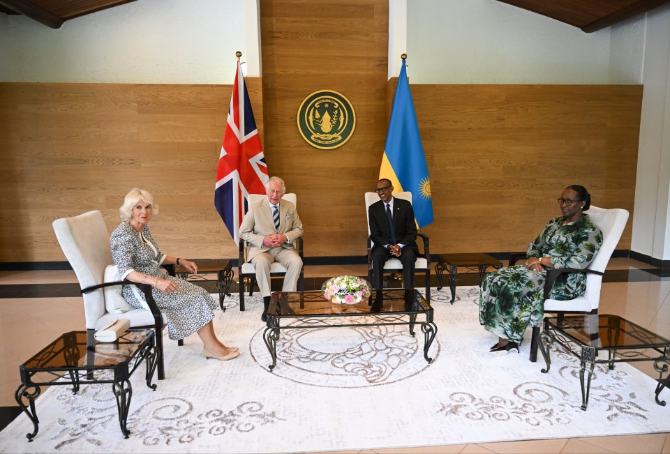 Prince Charles and Camilla Duchess of Cornwall meet Rwandan president Paul Kagame and First Lady Jeannette Kagame