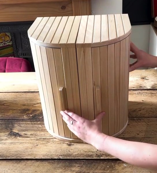 Start by gluing together the two breadbins