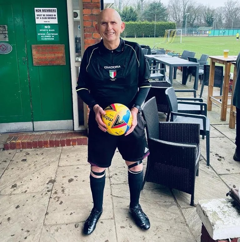 Peter Phillimore is still refereeing football matches at the age of 81