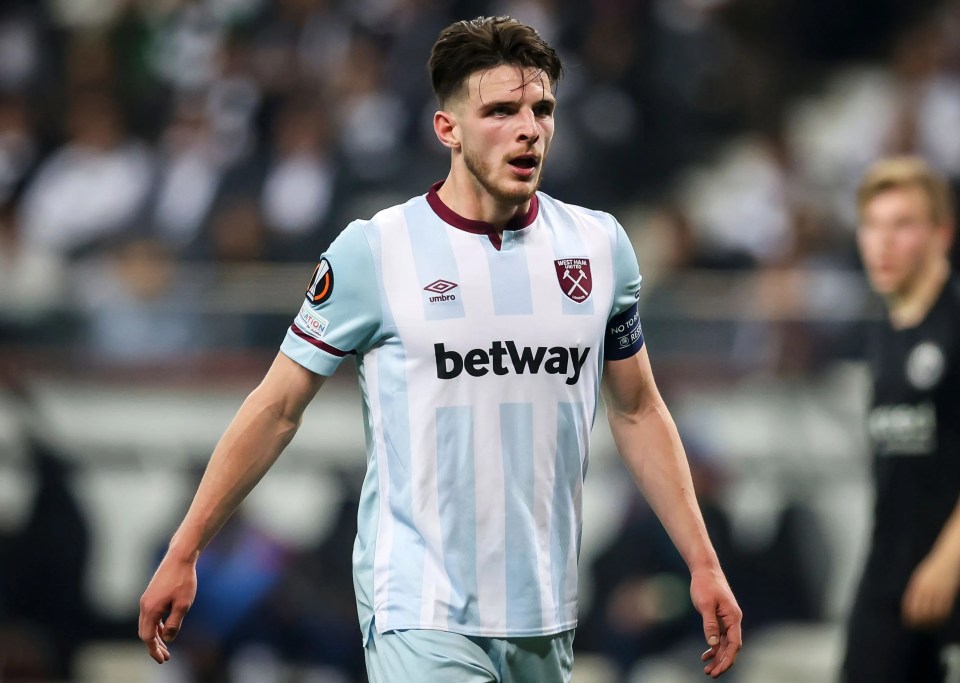 West Ham star Declan Rice has been issued a two-match European ban