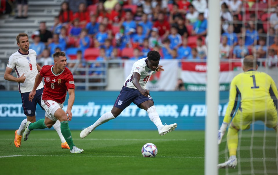 Arsenal forward Bukayo Saka went close early in the second half after coming on