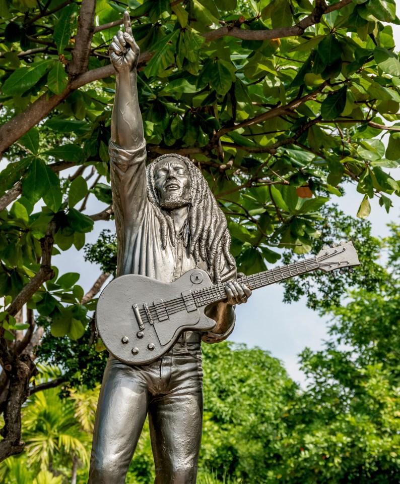 The statue for reggae legend Bob in Kingston