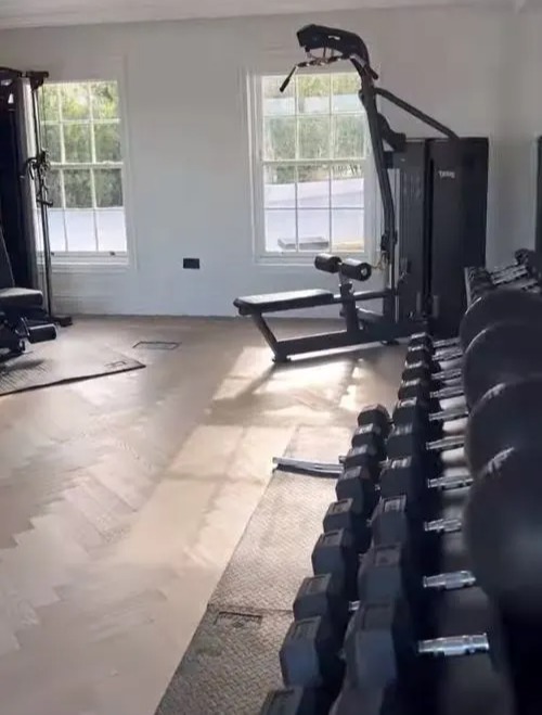 Mark earlier showed fans their home gym with hefty weights