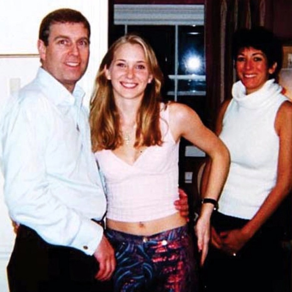 Prince Andrew claims he doesn't remember meeting her - despite this now-infamous photo of him with an arm wrapped around her