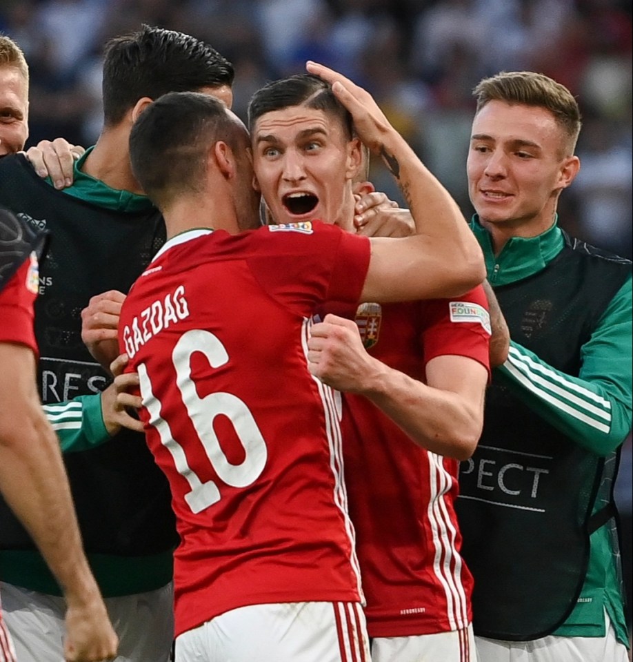 Two-goal hero Roland Sallai couldn't believe it as Hungary grabbed another double late on in their ruthless victory