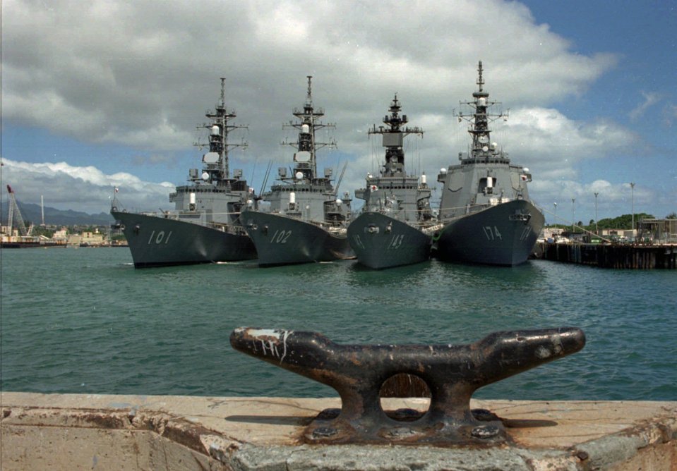 Four warships taking part in the RIMPAC exercise in 1998