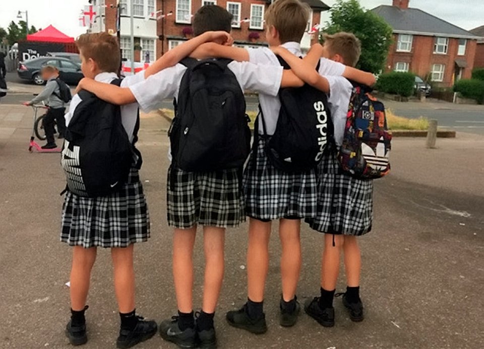 Parents have slammed a new school rule saying boys can wear skirts but not shorts in hot weather