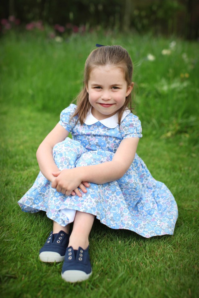 This snap was taken of Princess Charlotte to mark her fourth birthday in 2019