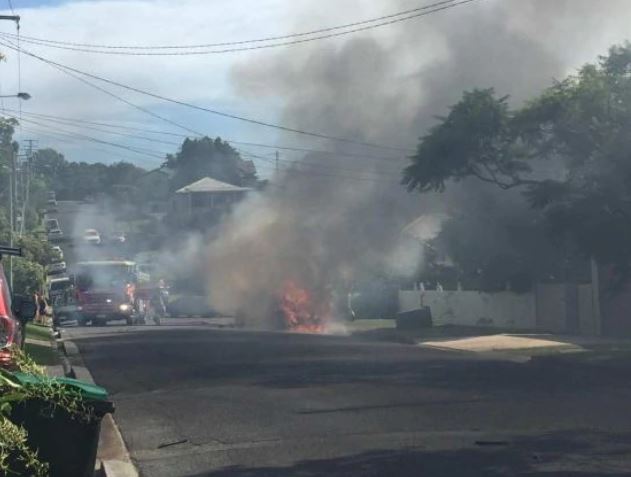 Baxter threw petrol to the car which set it on fire