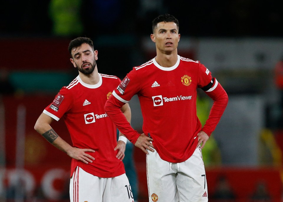 Bruno Fernandes (left) expects Portugal pal Cristiano Ronaldo to stay at Man Utd