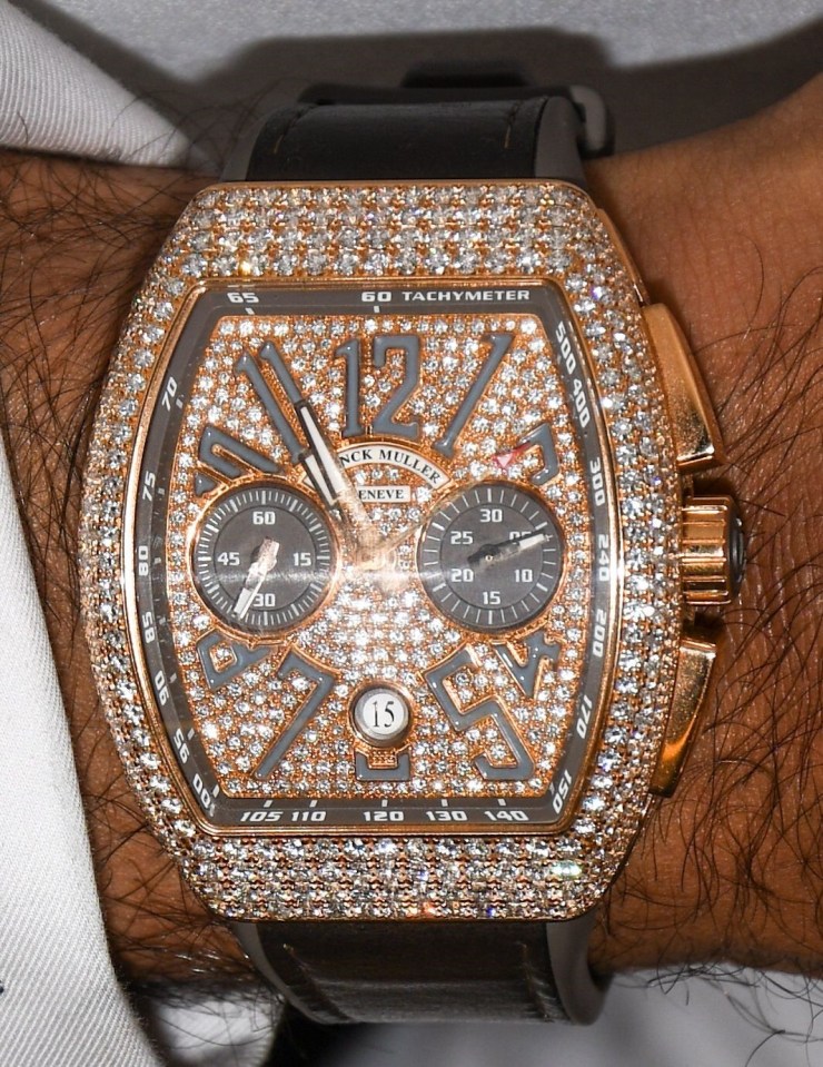 The ace's custom-made Franck Muller timepiece, worth £72,000, was stolen during the mugging