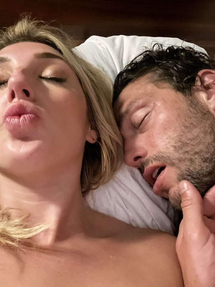 Carrroll's wedding had been in doubt after pictures emerged showing him passed out in bed flanked by two blondes - the star is pictured here with Taylor Jane Wilkey