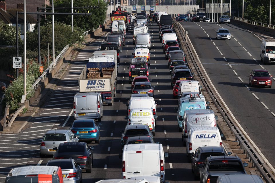 Traffic had already started to build p on the A102M in Greenwich, London, this morning