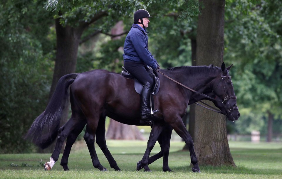 Andrew was pictured on his horse yesterday