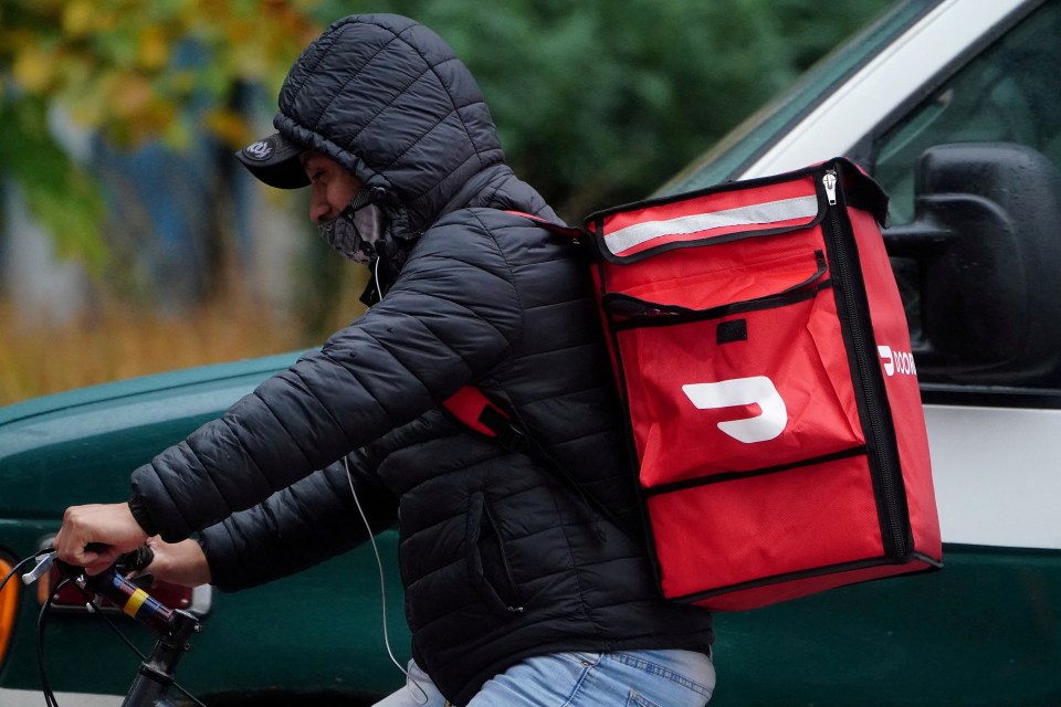 A man was caught on camera stealing his neighbour's £60 DoorDash order