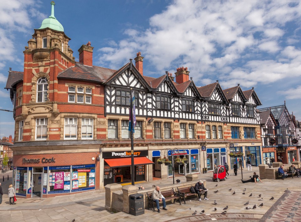 Market Place in the centre of Wigan