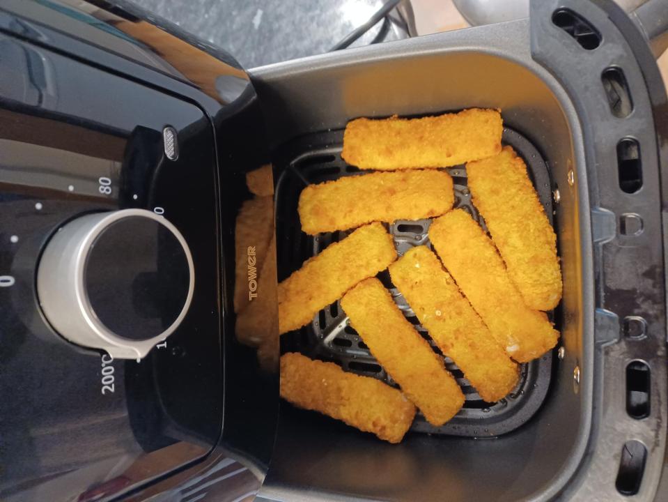 Air-fried fish fingers take less than half the time they do in the oven