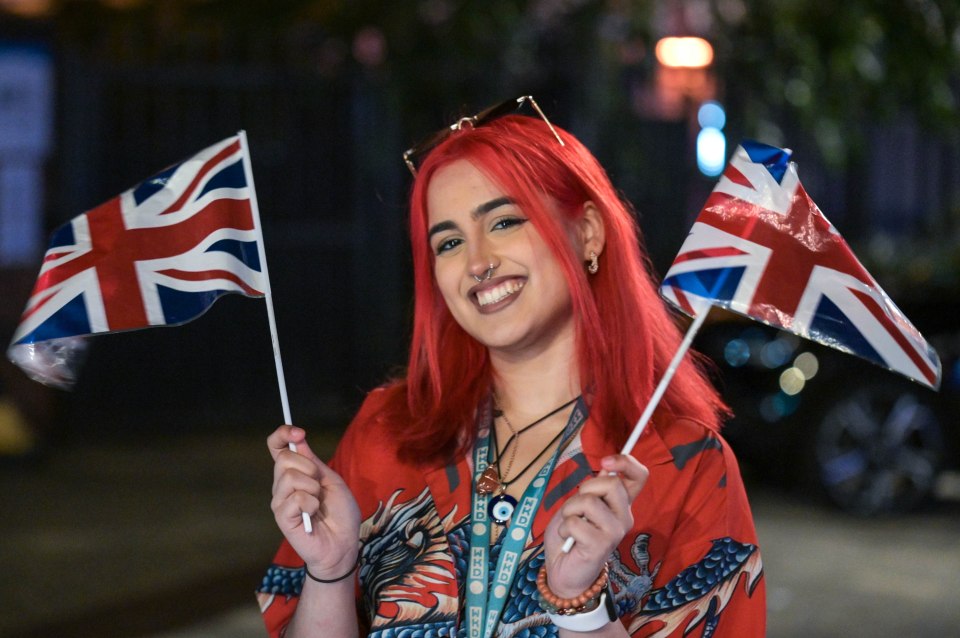 In Birmingham, revellers wore the patriotic colours and they danced the night away