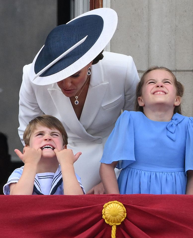 Louis pulled a silly face while on the balcony with the royal family