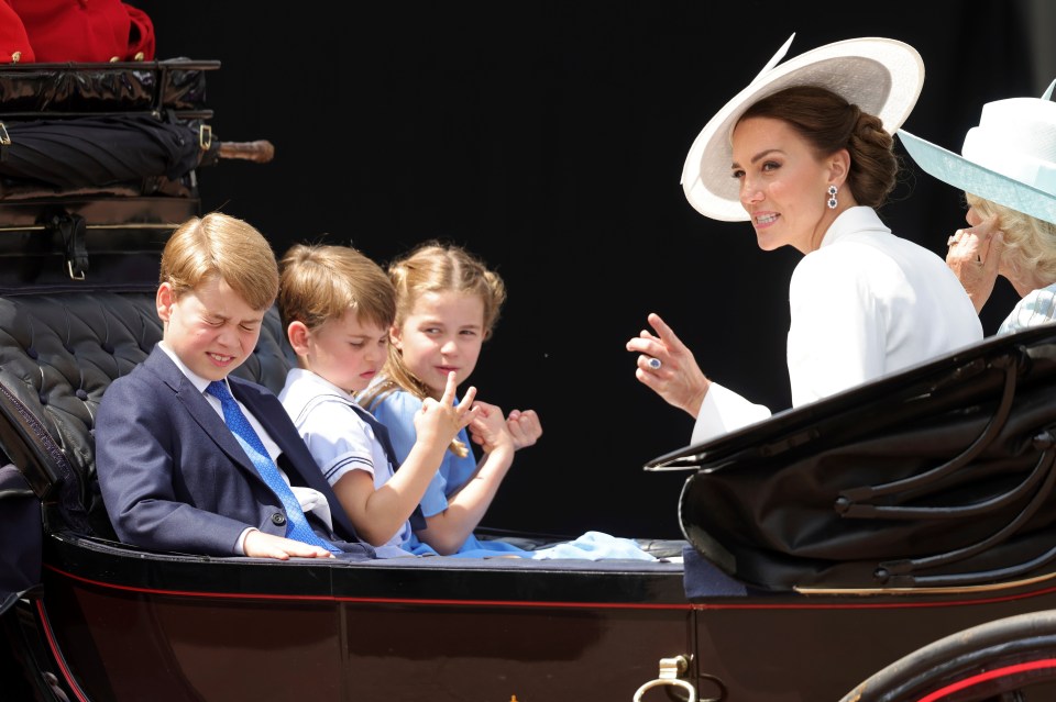 As well as Camilla, Charlotte rode alongside her mum Kate Middleton, and brothers Princes George and Louis at Trooping the Colour