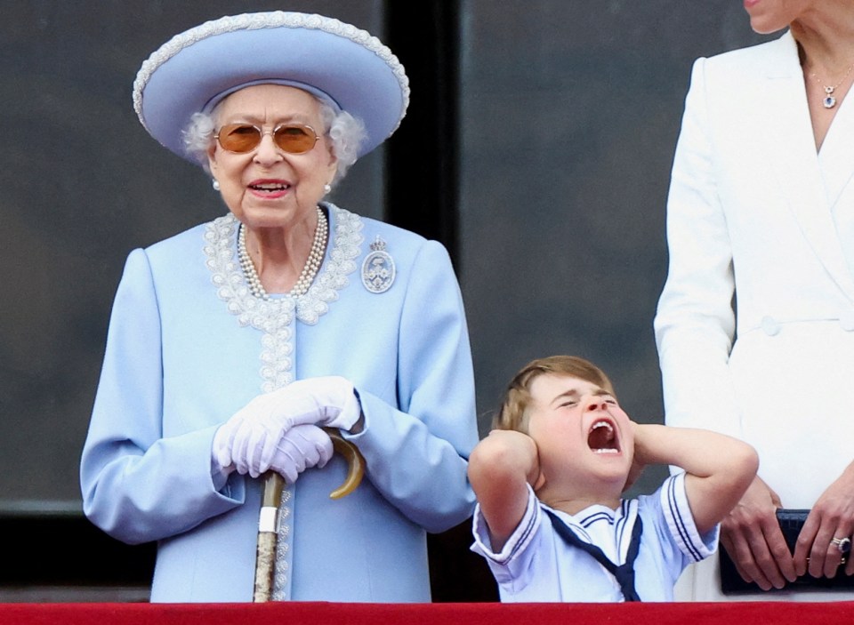 Prince Louis stole the show with his antics as the Red Arrows flew past