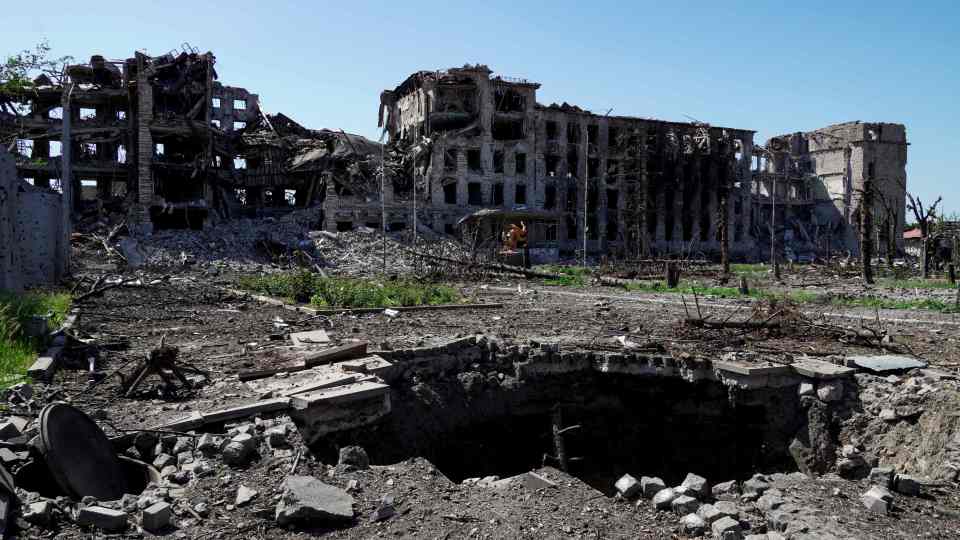 The city has been left devastated by the Russian siege