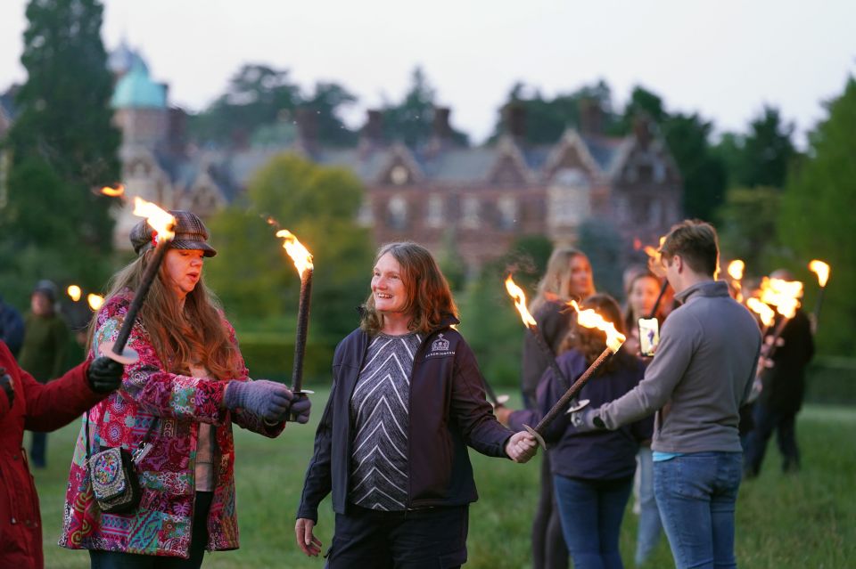 Torch bearers smiled in Sandringham, Norfolk