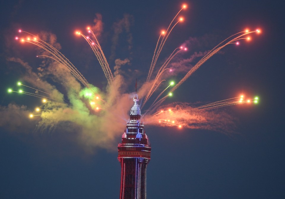 Fireworks lit up Blackpool Tower