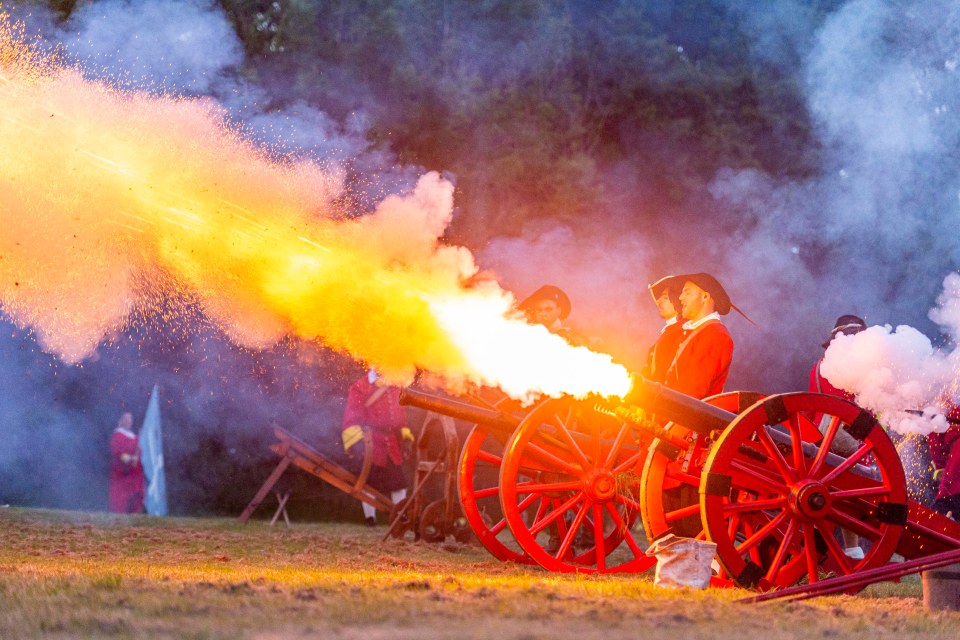 The Wimborne Milita fired off a 21-gun salute in the Dorset market town