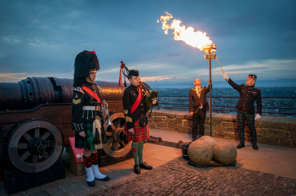 The blaze of glory... lighting a beacon at Windsor Castle