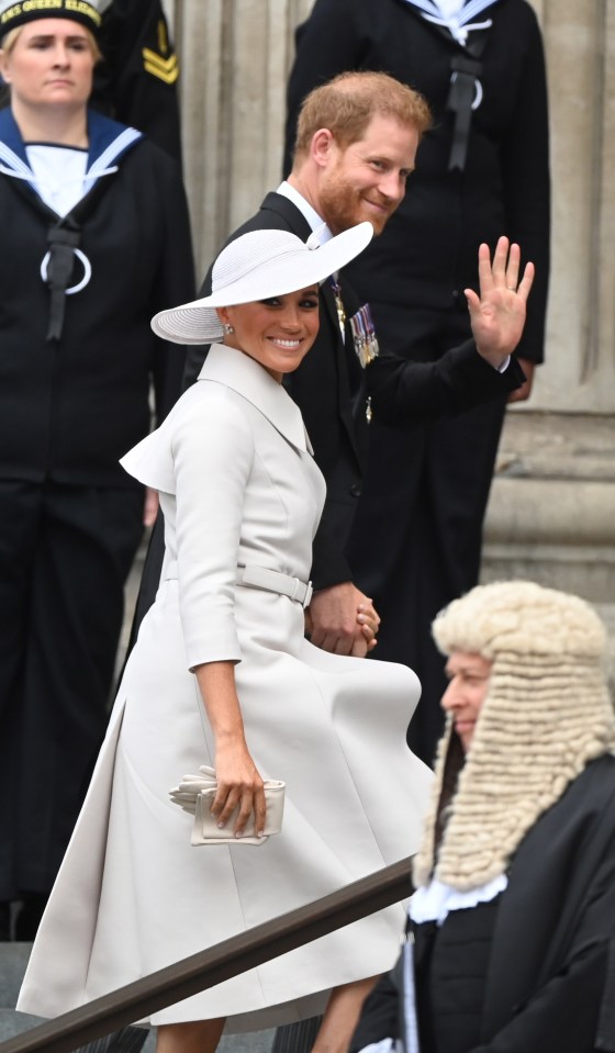 Harry and Meghan dashed from the Queen’s thanksgiving service at St Paul’s Cathedral after a frosty 50 minutes