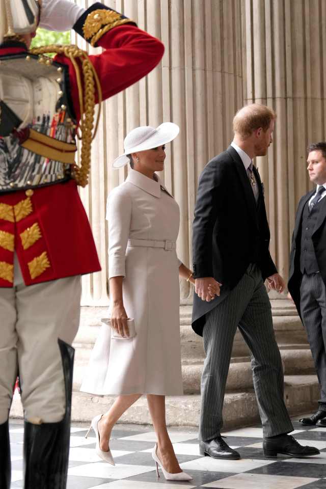 The Sussexes arrived hand-in-hand for the service at St Paul's