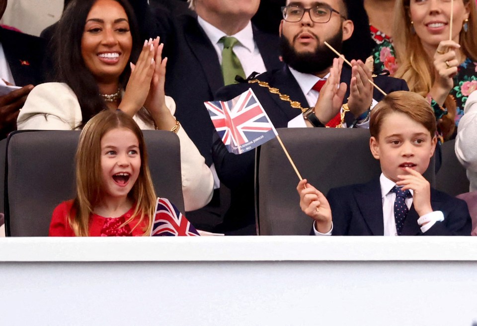 Kate and William were accompanied by their two eldest children, George and Charlotte