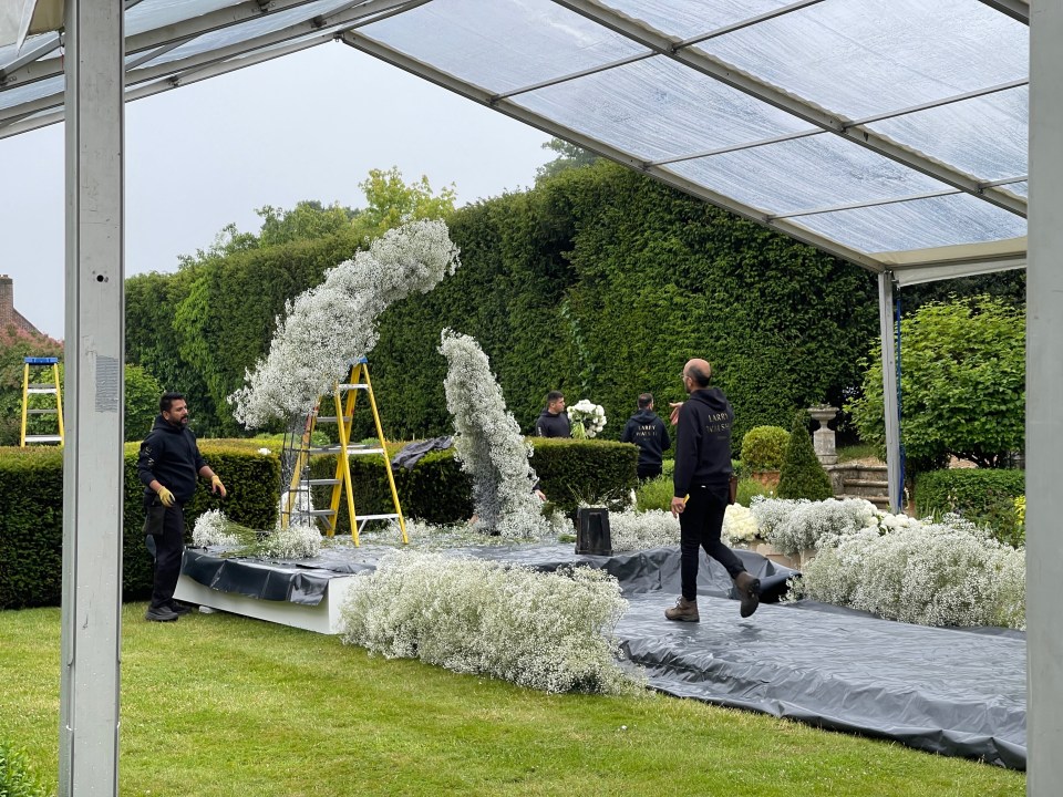 The pair married in the backdrop of a 16th century walled garden