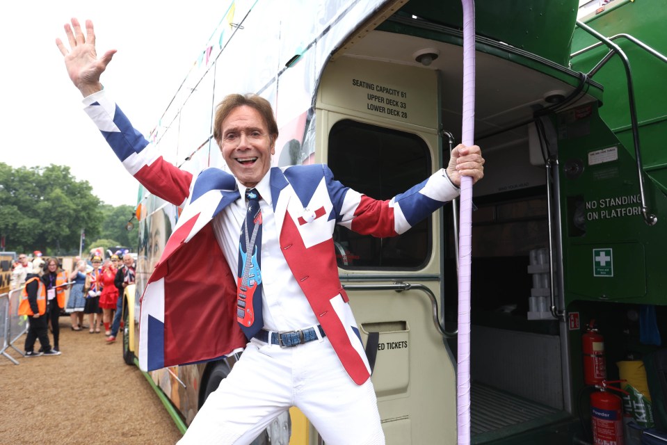 Sir Cliff Richard just couldn't contain his excitement