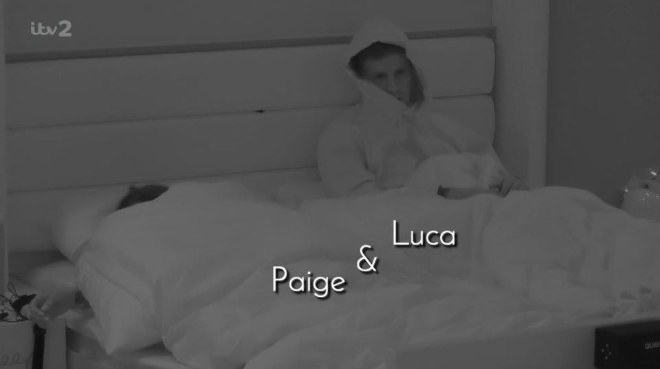 Luca was watching from afar while in bed with Paige