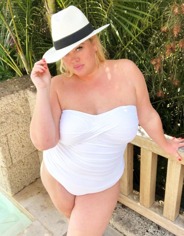 Gemma looked incredible in a white swimsuit from her holiday