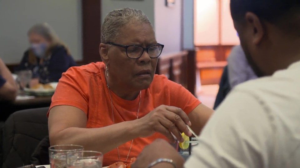 The mum makes sure the food was all mixed and ready for his 42-year-old son to eat