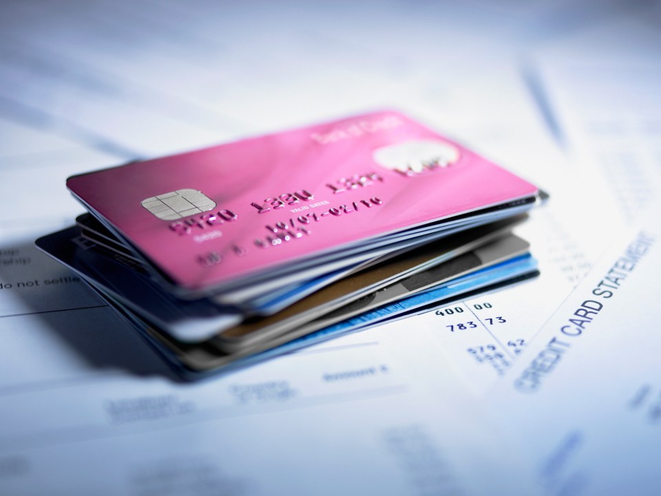 Close up of stack of credit cards