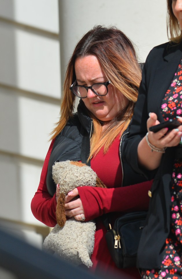 Jack's mum Emma Whitfield arriving at Cardiff Crown Court