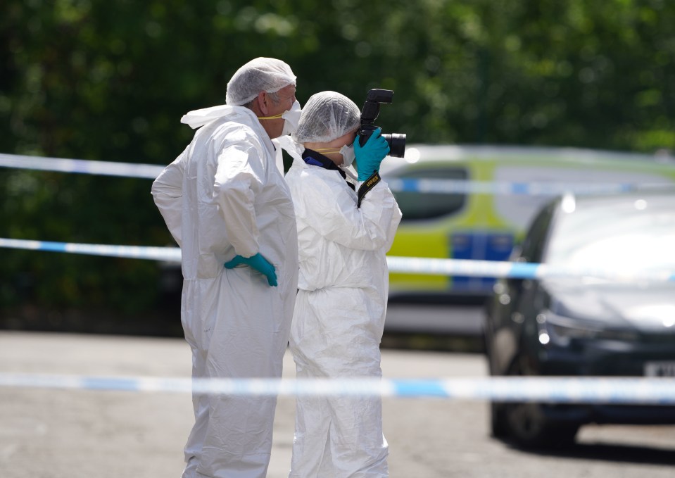 Forensic officers are investigating the 'ferocious' attack