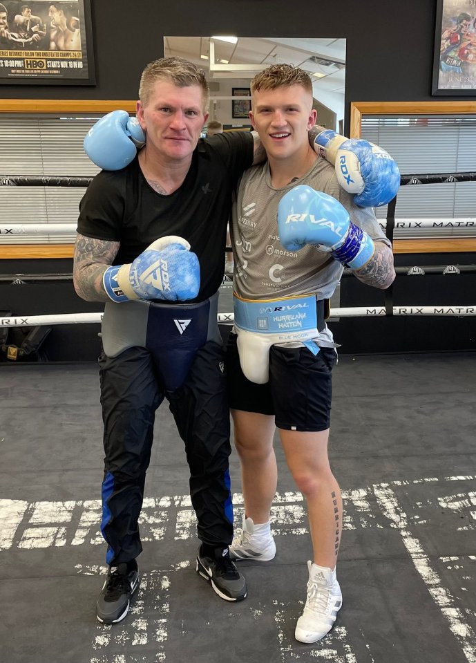 Ricky Hatton shared his pride after sparring with son Campbell ahead of his boxing comeback