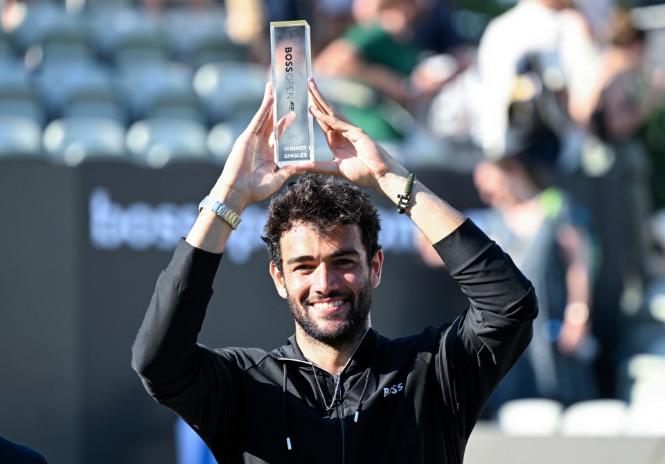 No2 seed Berrettini celebrating his win