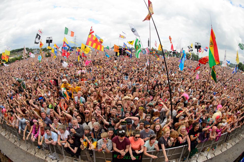 Crowds at Glastonbury Festival